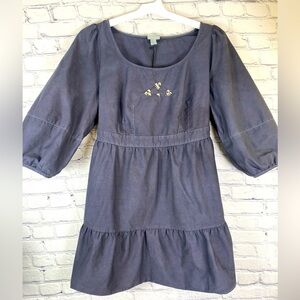 Ava & Viv Black Babydoll Midi Dress with Studs size 0X Goth Girl Monster High